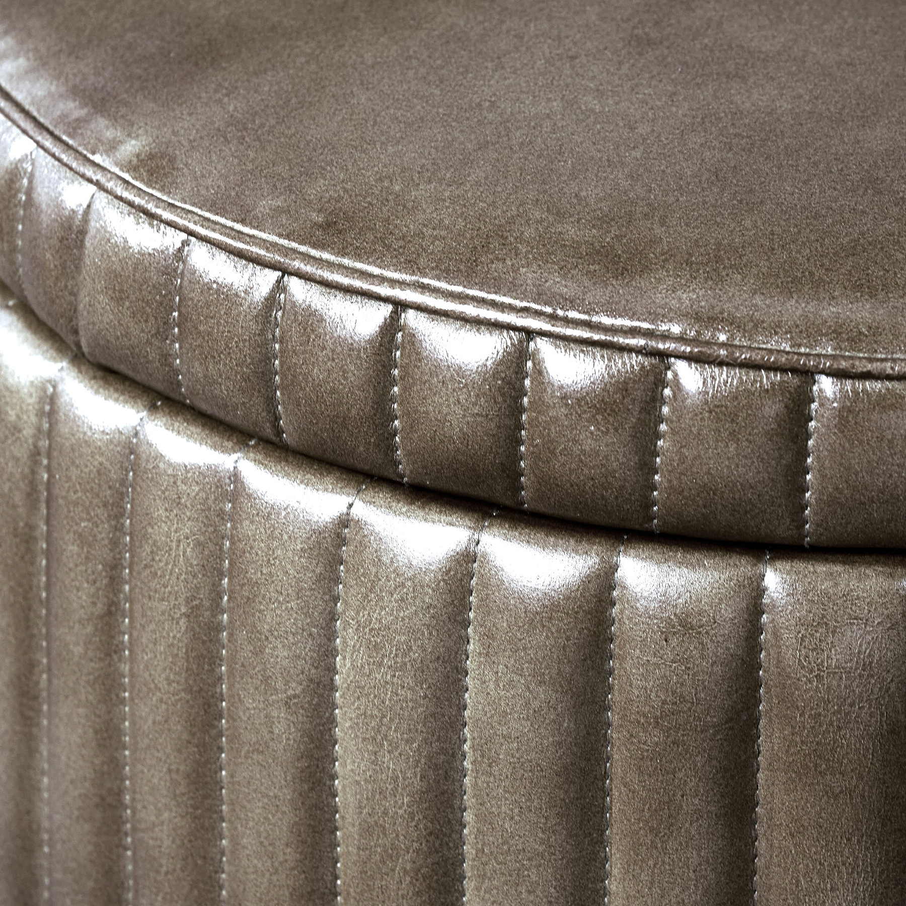 Alessandro Leather Storage Pouffe from Roseland Furniture