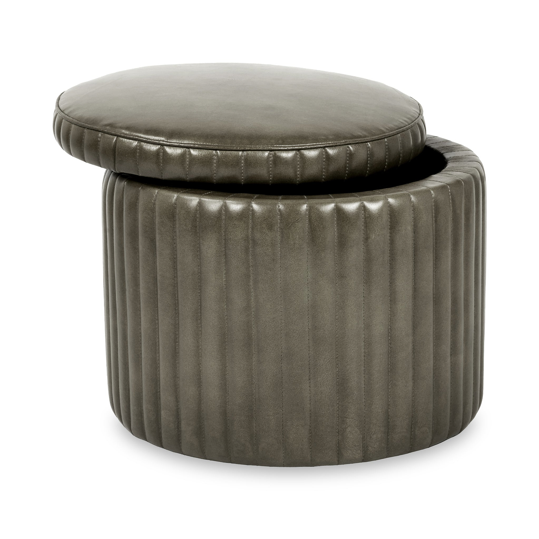 Alessandro Leather Storage Pouffe from Roseland Furniture