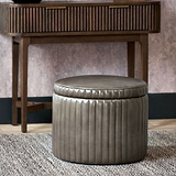 Alessandro Leather Storage Pouffe from Roseland Furniture