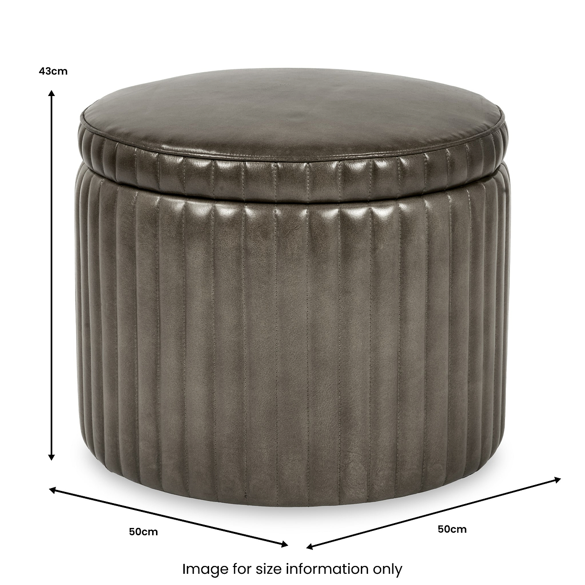 Alessandro Leather Storage Pouffe from Roseland Furniture