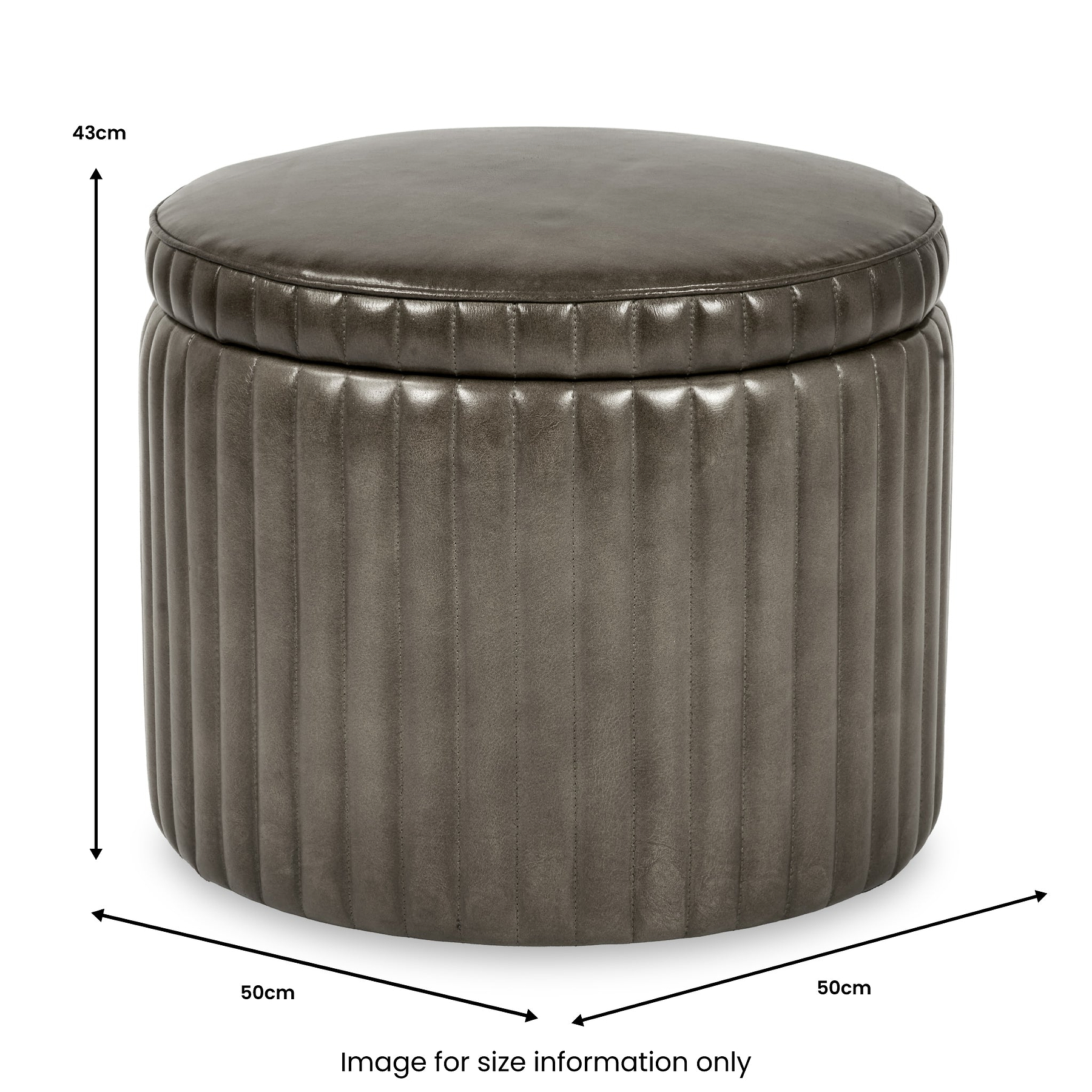 Alessandro Leather Storage Pouffe from Roseland Furniture