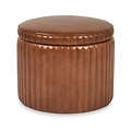 Alessandro Leather Storage Pouffe Brown from Roseland Furniture