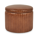 Alessandro Leather Storage Pouffe Brown from Roseland Furniture