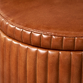 Alessandro Leather Storage Pouffe Brown from Roseland Furniture