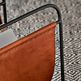 Eliseo Leather Magazine Rack Brown from Roseland Furniture