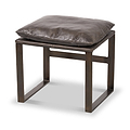 Nico Leather Accent Chair Footstool Peppercorn from Roseland Furniture