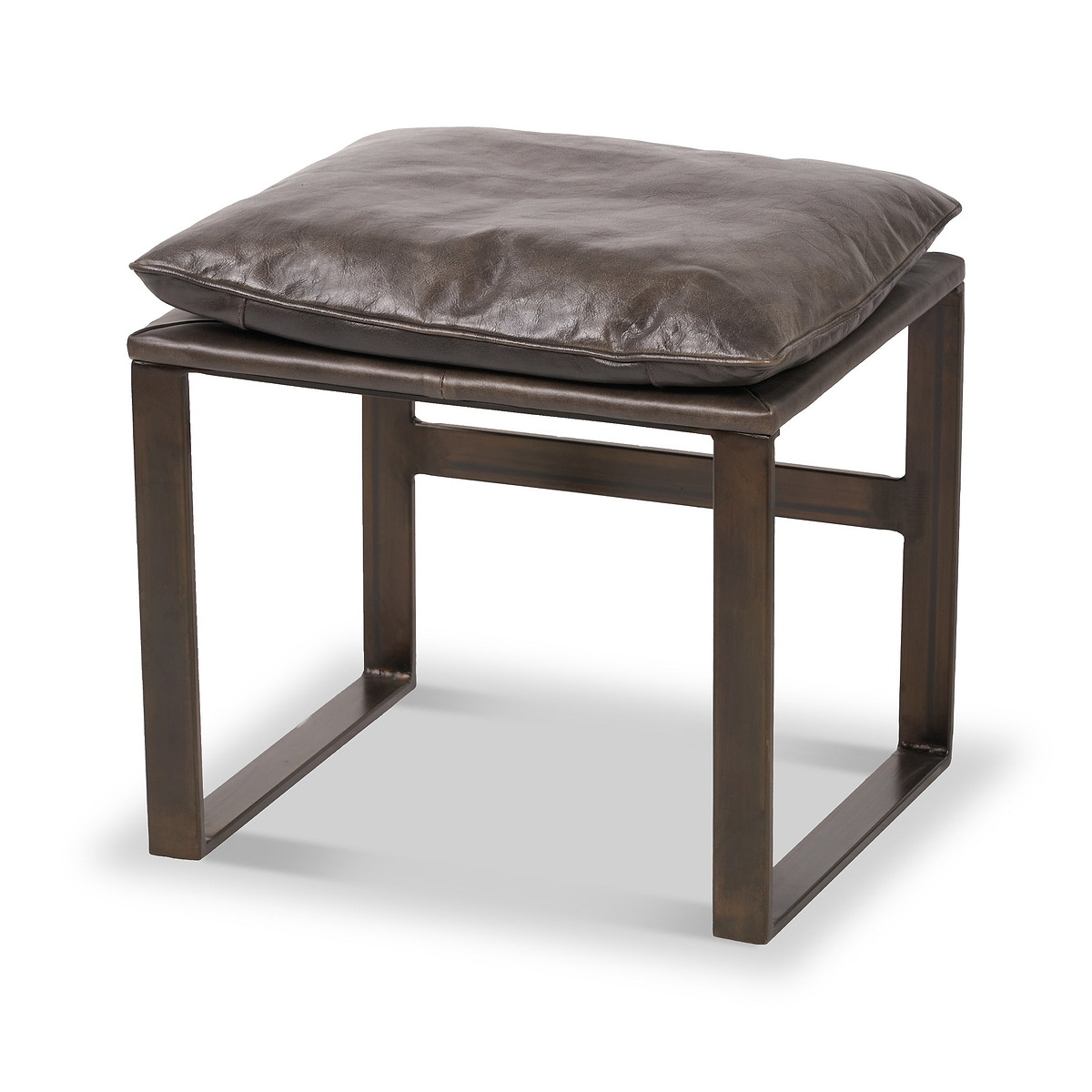 Nico Leather Accent Chair Footstool Peppercorn from Roseland Furniture