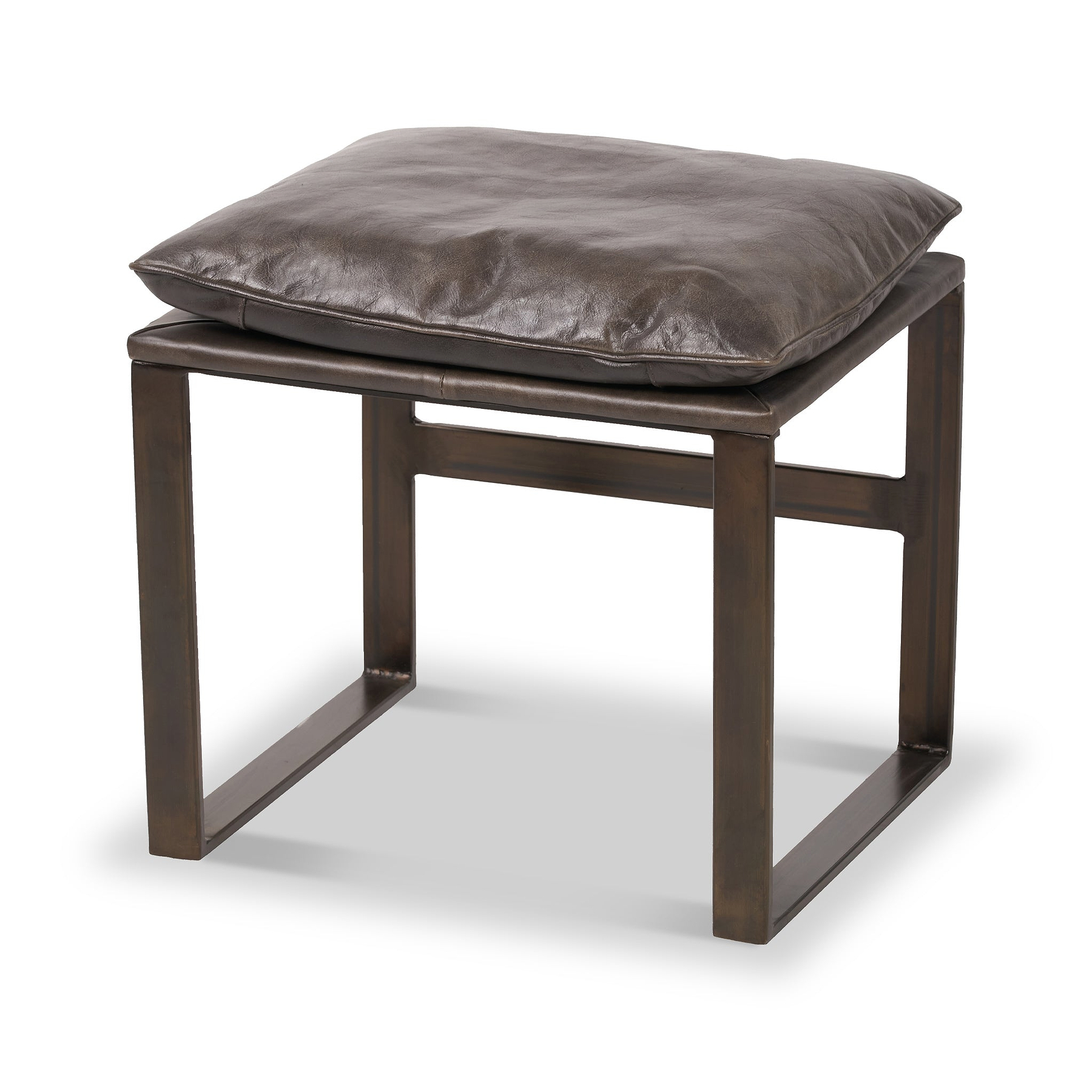 Nico Leather Accent Chair Footstool Peppercorn from Roseland Furniture