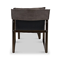 Nico Leather Accent Chair Footstool Peppercorn from Roseland Furniture