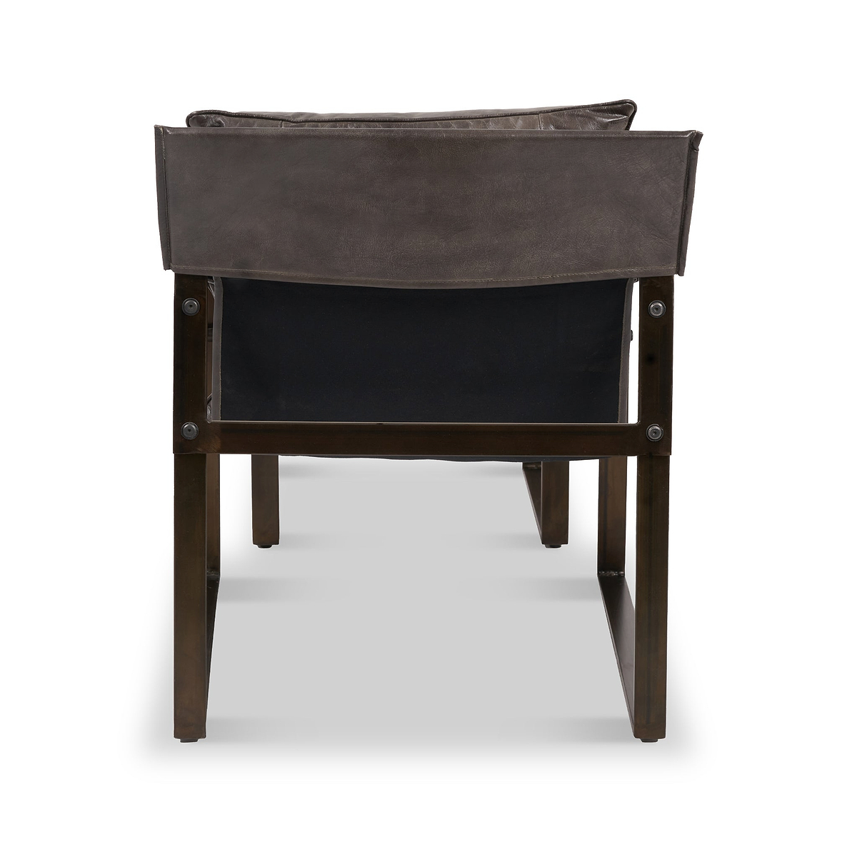 Nico Leather Accent Chair Footstool Peppercorn from Roseland Furniture