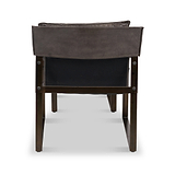 Nico Leather Accent Chair Footstool Peppercorn from Roseland Furniture