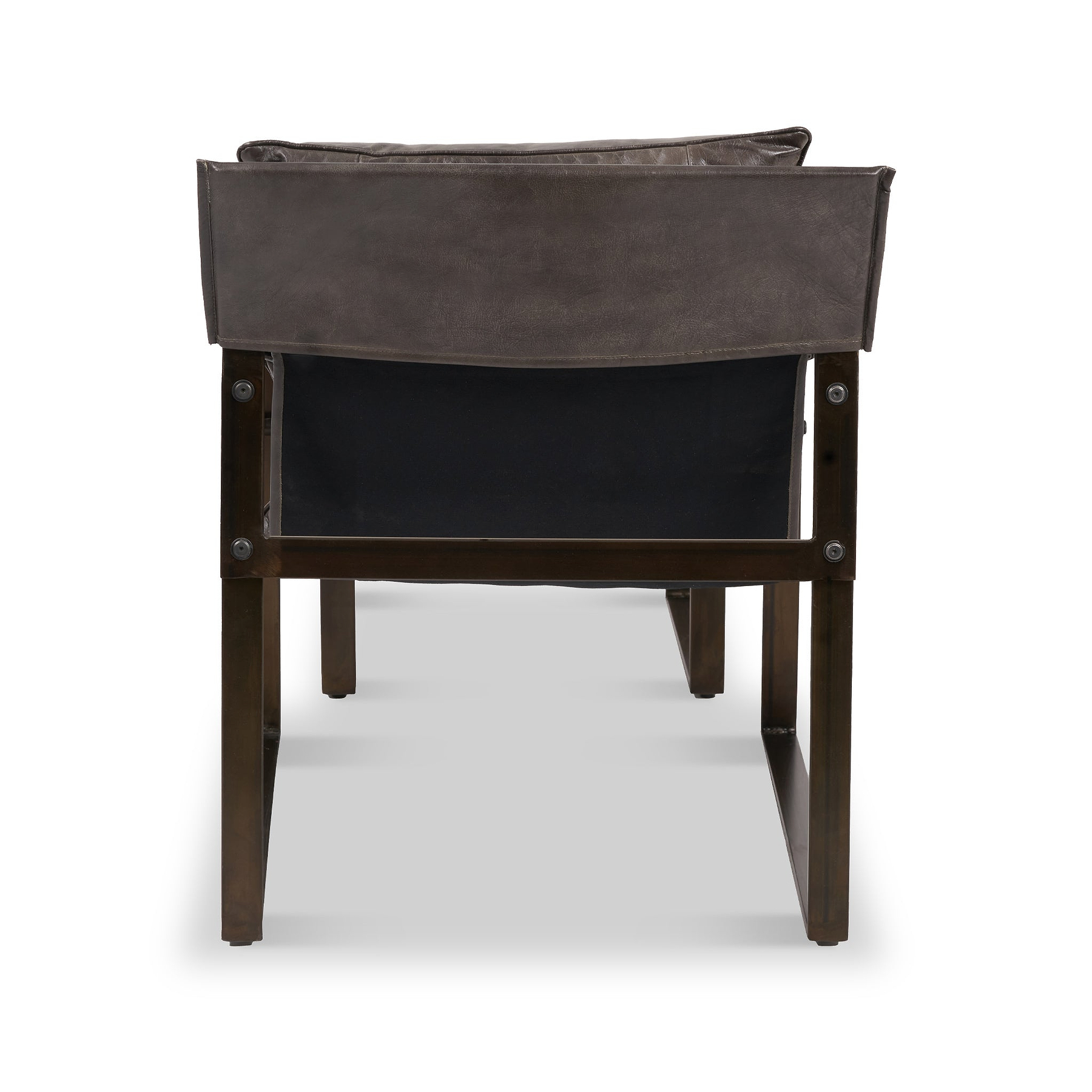 Nico Leather Accent Chair Footstool Peppercorn from Roseland Furniture