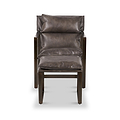 Nico Leather Accent Chair Footstool Peppercorn from Roseland Furniture