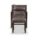 Nico Leather Accent Chair Footstool Peppercorn from Roseland Furniture