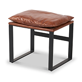 Nico Leather Accent Chair Footstool Brown from Roseland Furniture