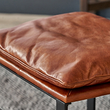 Nico Leather Accent Chair Footstool Brown from Roseland Furniture