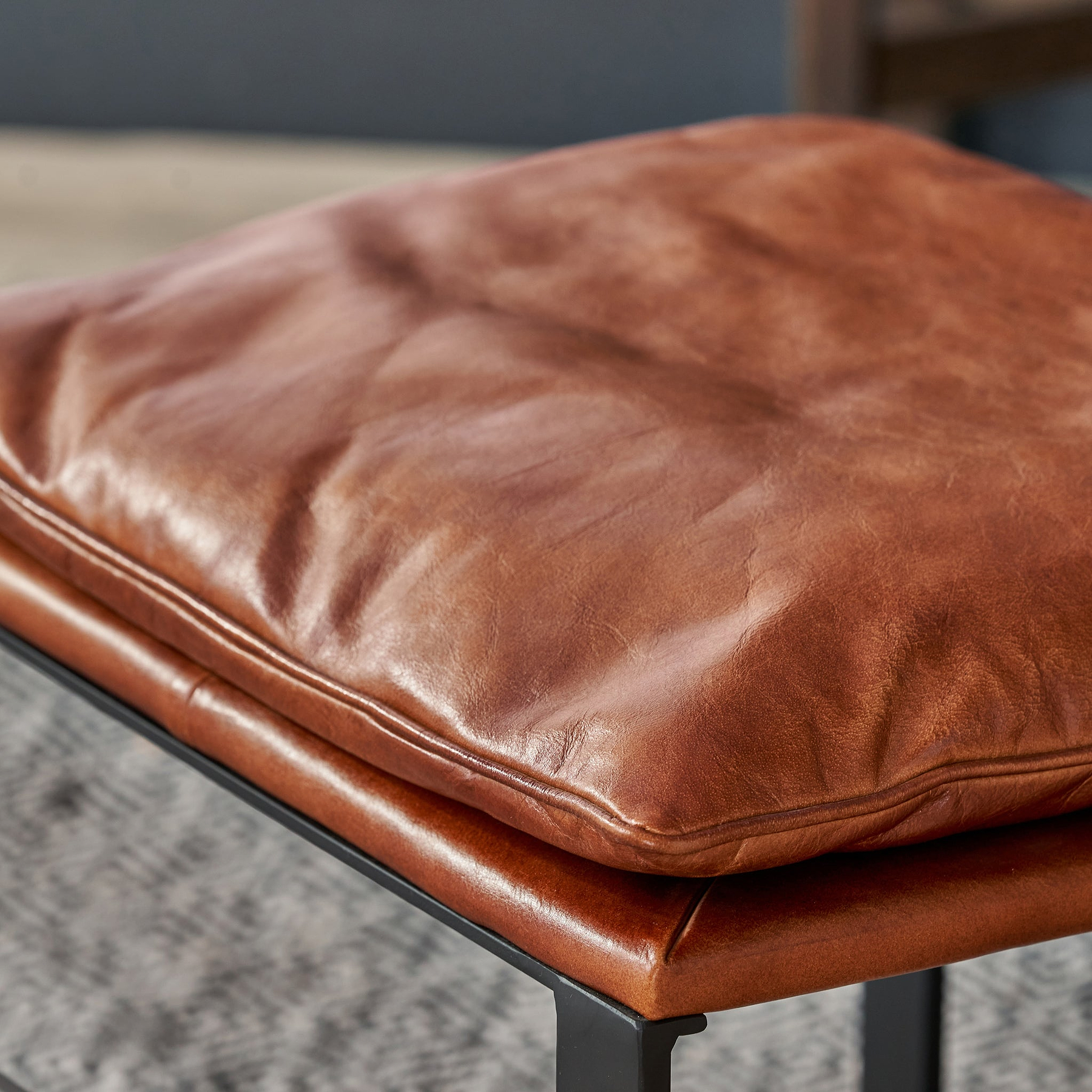 Nico Leather Accent Chair Footstool Brown from Roseland Furniture