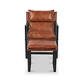 Nico Leather Accent Chair Footstool Brown from Roseland Furniture