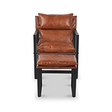 Nico Leather Accent Chair Footstool Brown from Roseland Furniture