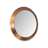 Venice Angled Frame Round Wall Mirror BGold S from Roseland Furniture