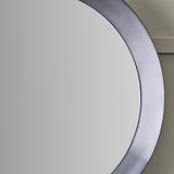Venice Angled Frame Round Wall Mirror Graphite S from Roseland Furniture