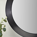 Venice Angled Frame Round Wall Mirror Graphite S from Roseland Furniture