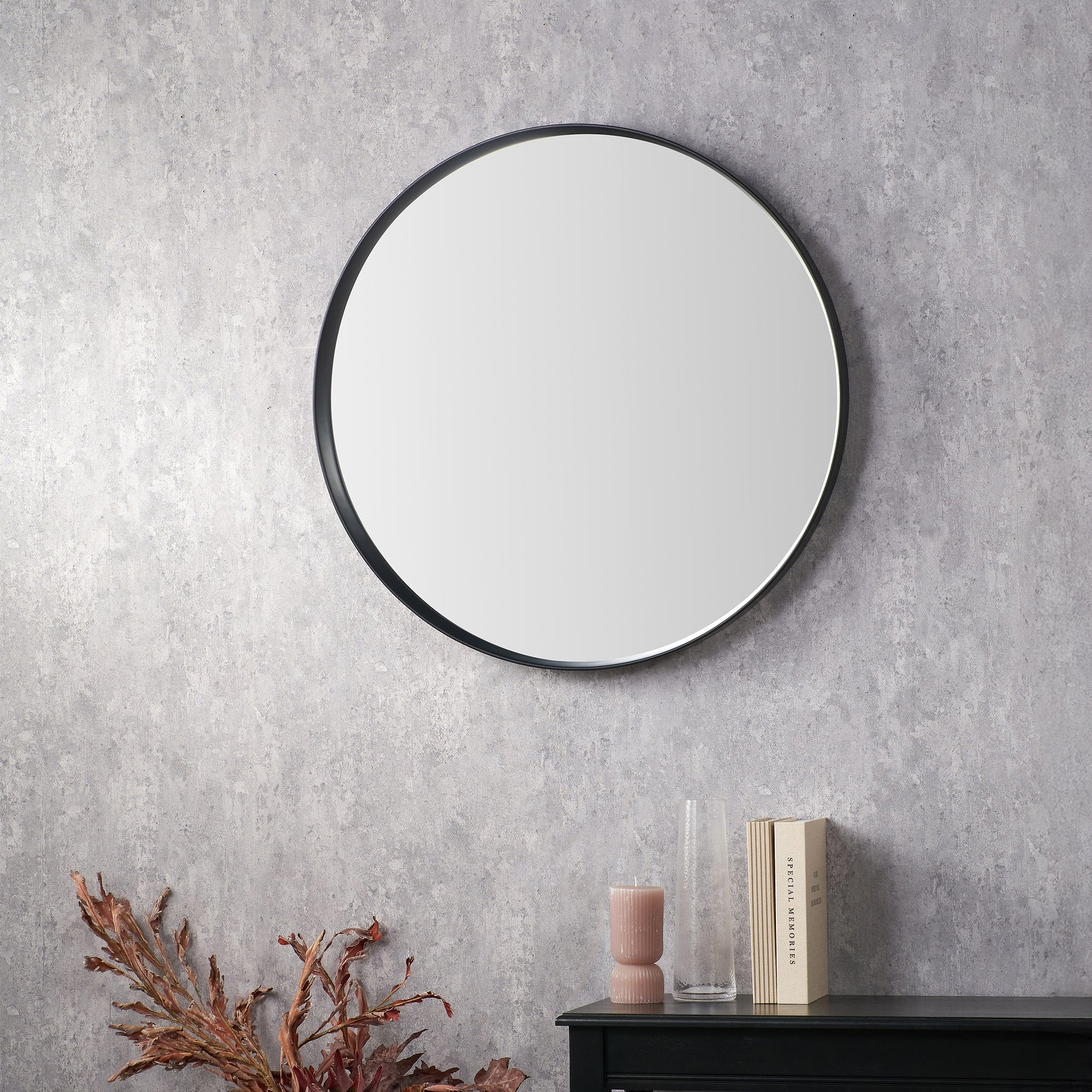 Aster Deep Edge Round Wall Mirror from Roseland Furniture