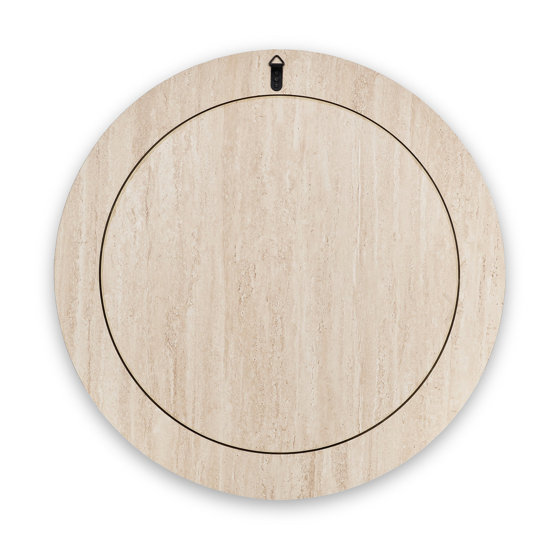 Travertine Effect Round Wall Mirror from Roseland Furniture