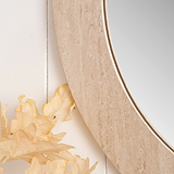 Travertine Effect Round Wall Mirror from Roseland Furniture