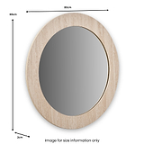 Travertine Effect Round Wall Mirror from Roseland Furniture