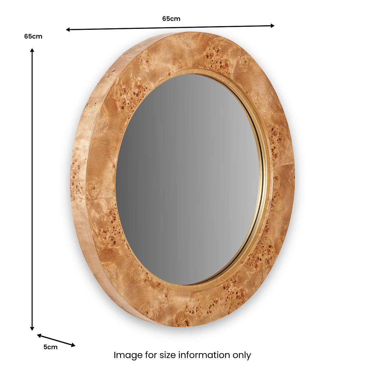 Newborough Burr Wood Effect Wall Mirror from Roseland Furniture