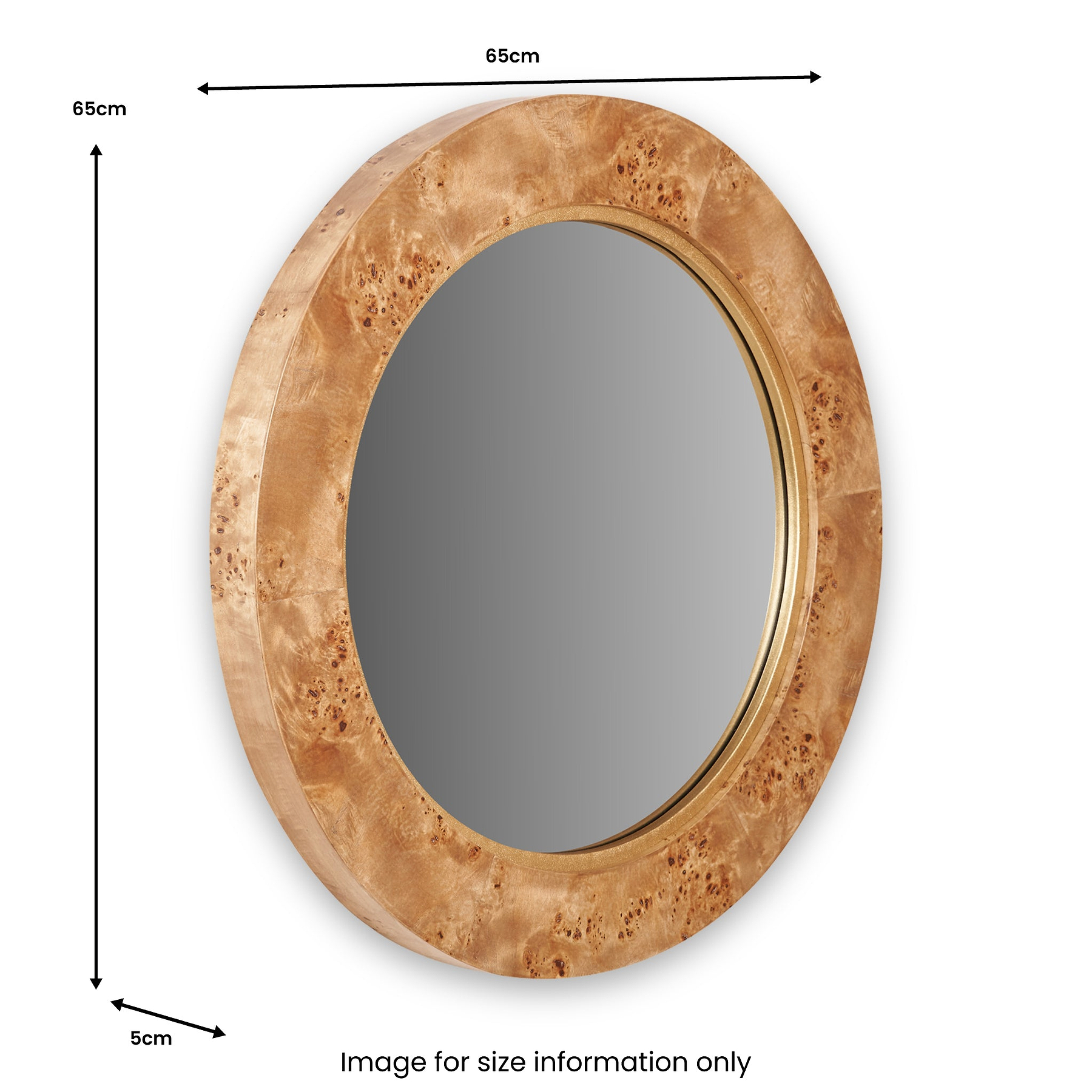 Newborough Burr Wood Effect Wall Mirror from Roseland Furniture