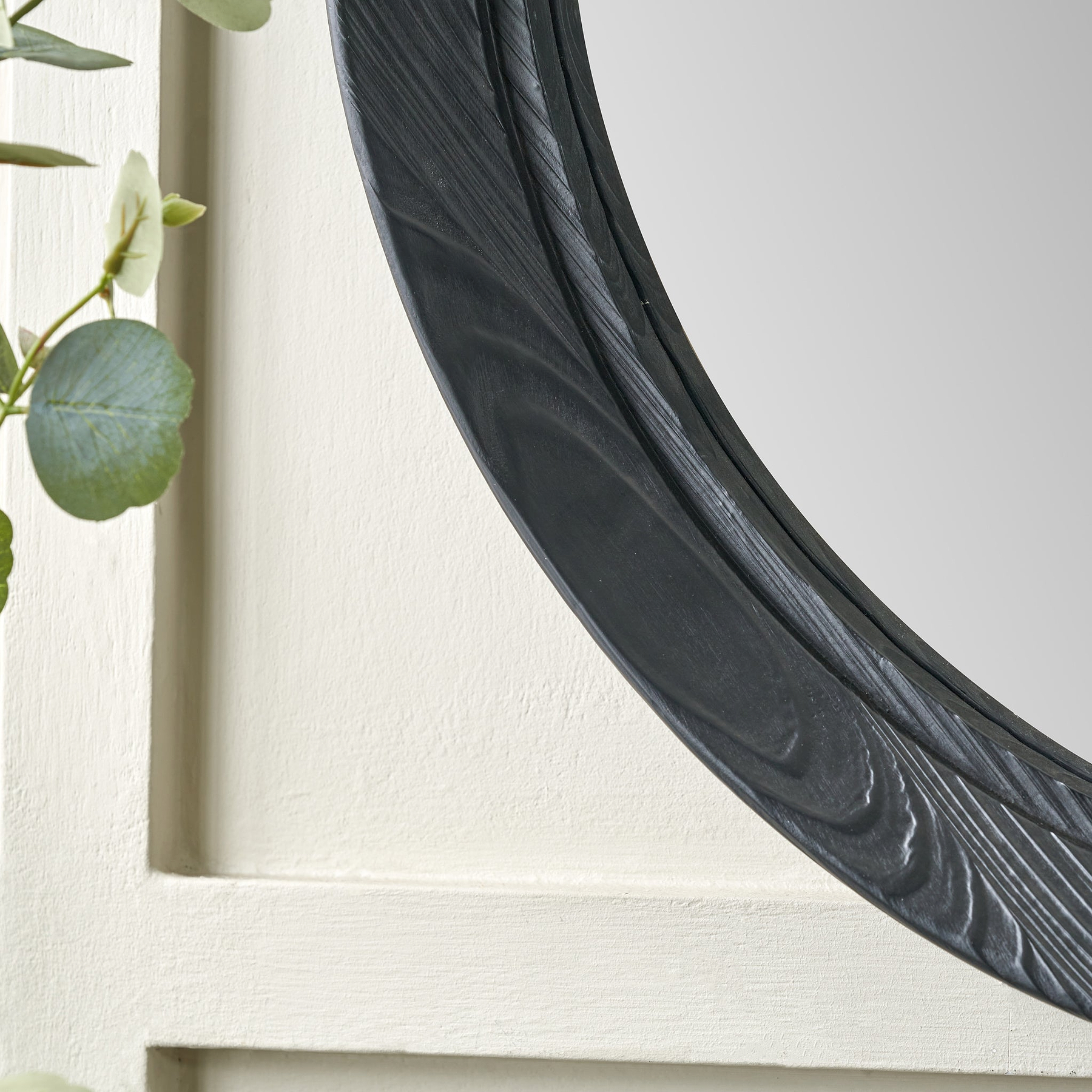 Elwood Black Fir Effect Wall Mirror from Roseland Furniture