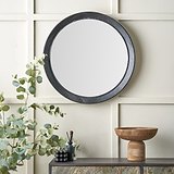 Elwood Black Fir Effect Wall Mirror from Roseland Furniture