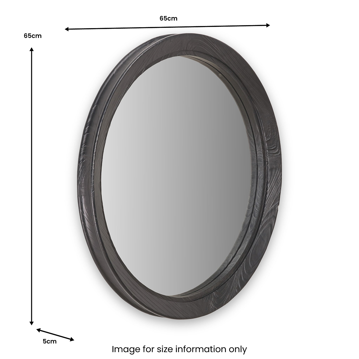 Elwood Black Fir Effect Wall Mirror from Roseland Furniture