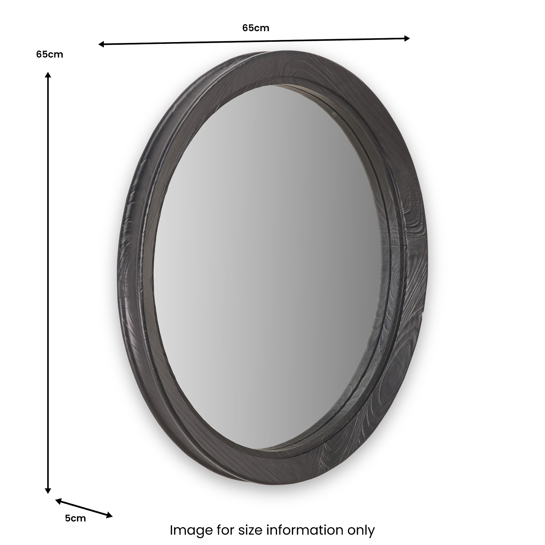 Elwood Black Fir Effect Wall Mirror from Roseland Furniture