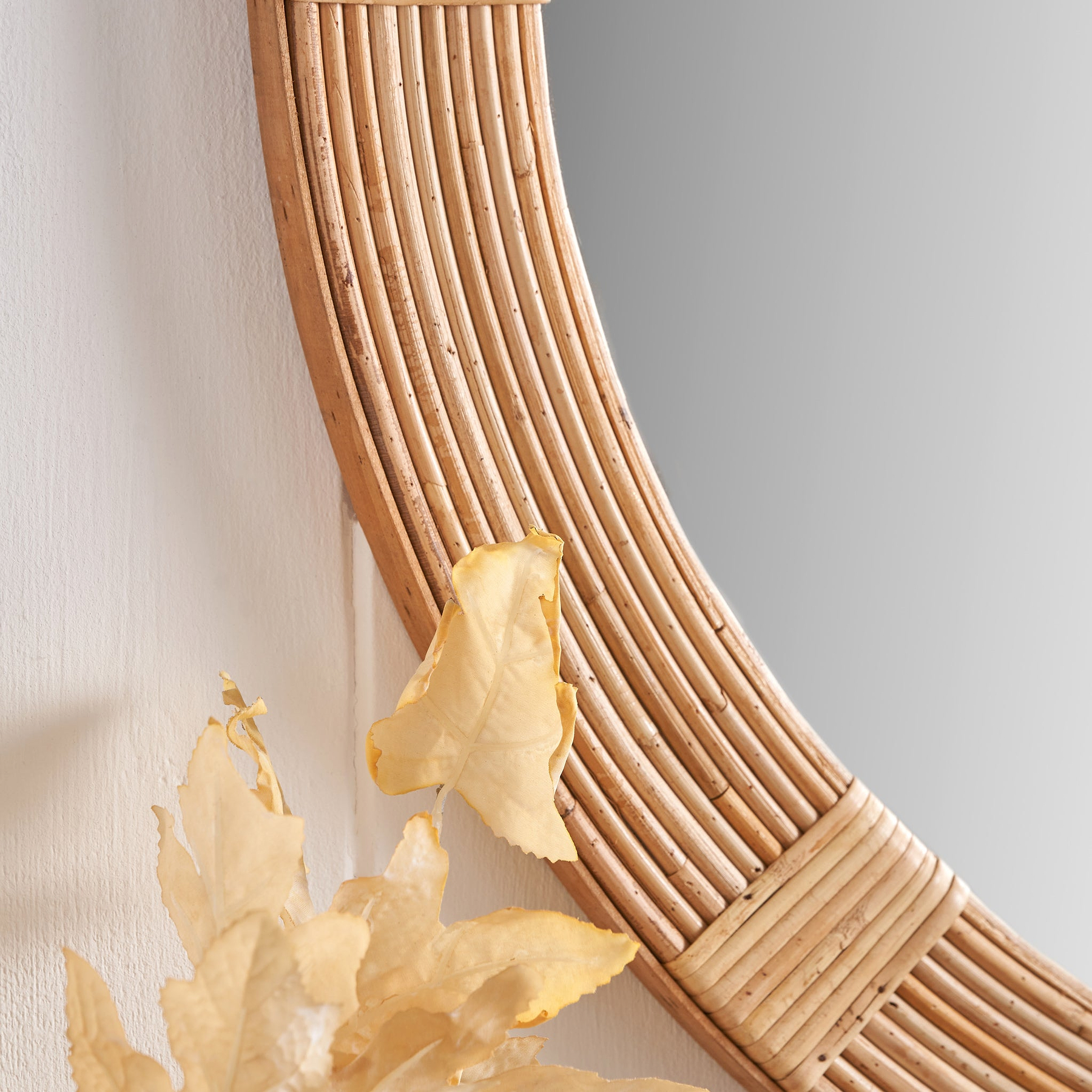 Amara Natural Bamboo Framed Wall Mirror from Roseland Furniture