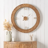 Newborough Burr Wood Effect Wall Clock from Roseland Furniture