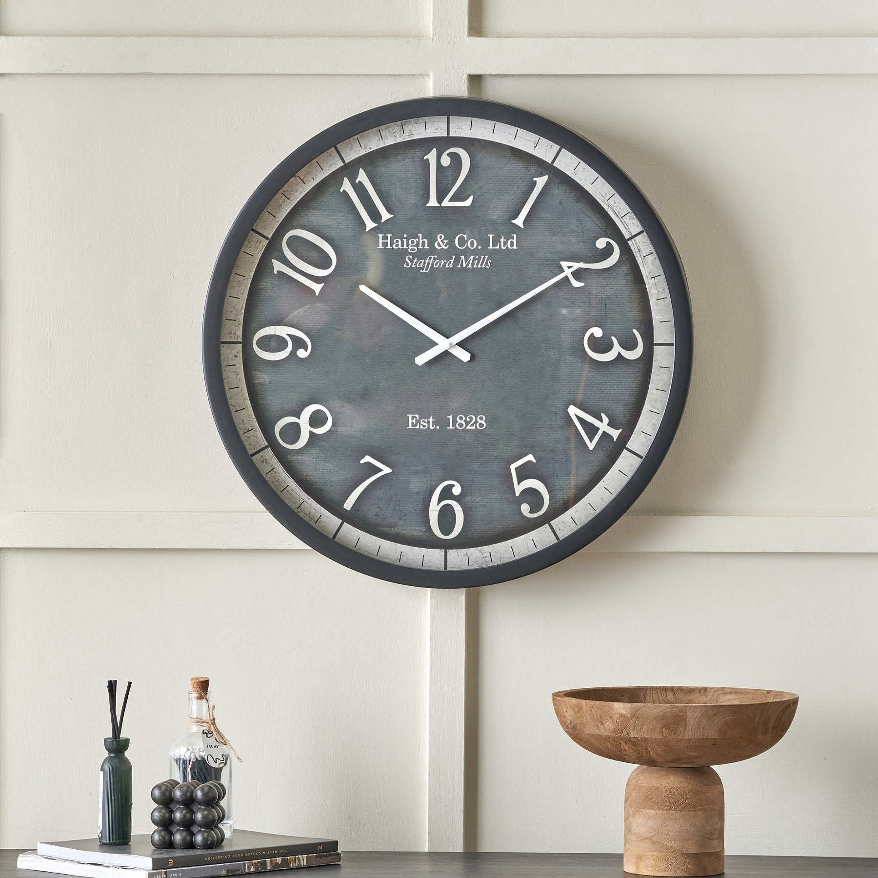 Bormio Wall Clock Black from Roseland Furniture