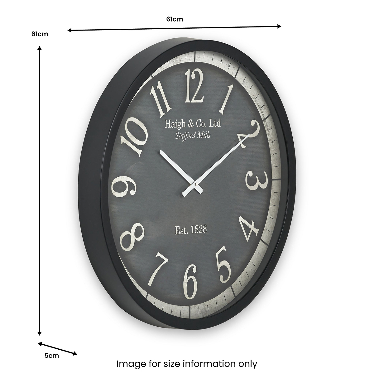 Bormio Wall Clock Black from Roseland Furniture