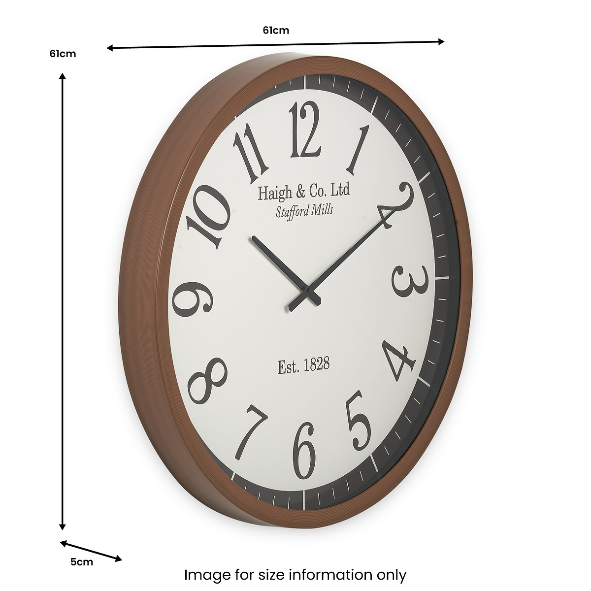 Bormio Wall Clock Brown from Roseland Furniture