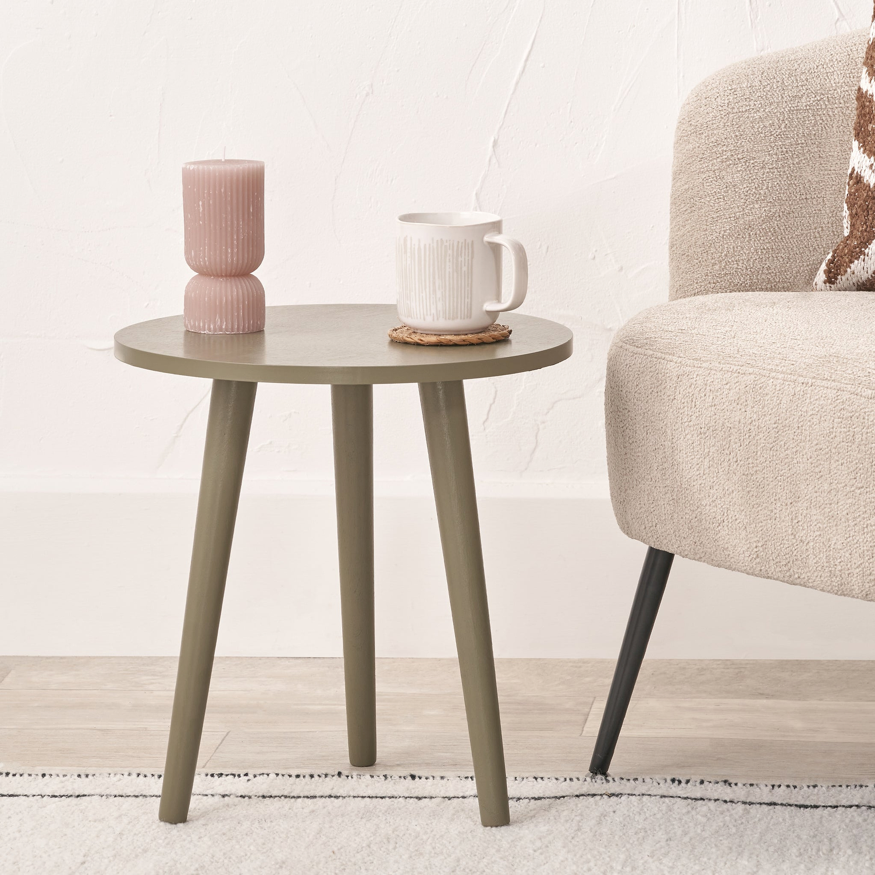 Croft Pine Side Table Olive from Roseland Furniture