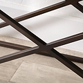 Adriano Leather Console Table Peppercorn from Roseland Furniture