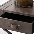 Adriano Leather Console Table Peppercorn from Roseland Furniture