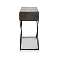 Adriano Leather Console Table Peppercorn from Roseland Furniture
