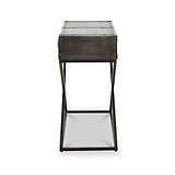 Adriano Leather Console Table Peppercorn from Roseland Furniture
