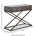 Adriano Leather Console Table Peppercorn from Roseland Furniture