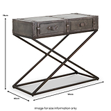 Adriano Leather Console Table Peppercorn from Roseland Furniture