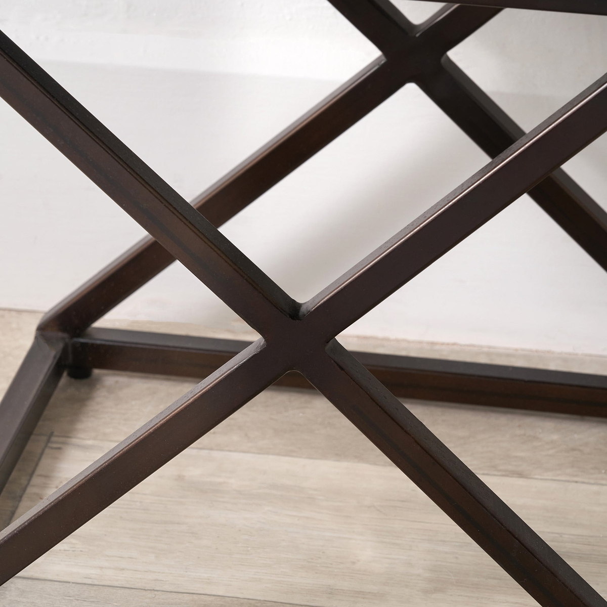 Adriano Leather Side Table Peppercorn from Roseland Furniture