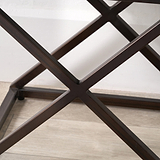 Adriano Leather Side Table Peppercorn from Roseland Furniture